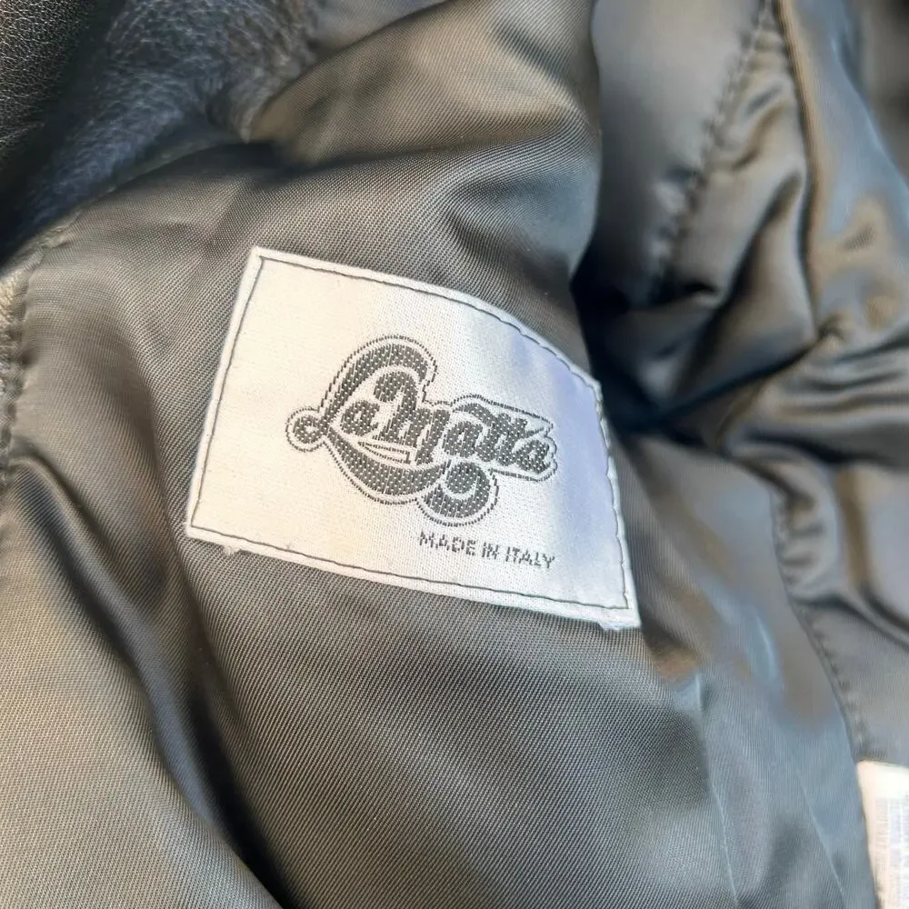 La Matta Vintage Leather Bomber Jacket Size Womens Small - Picture 5 of 6